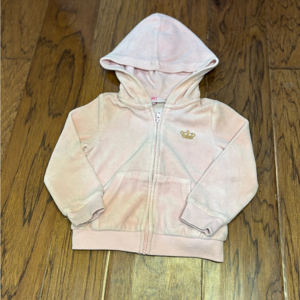 Juicy Couture Toddler Velour Zip Hoodie – Pink (2T)